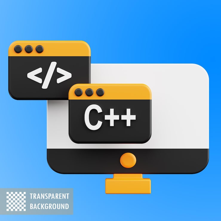 PSD programming and coding concept with c and web development