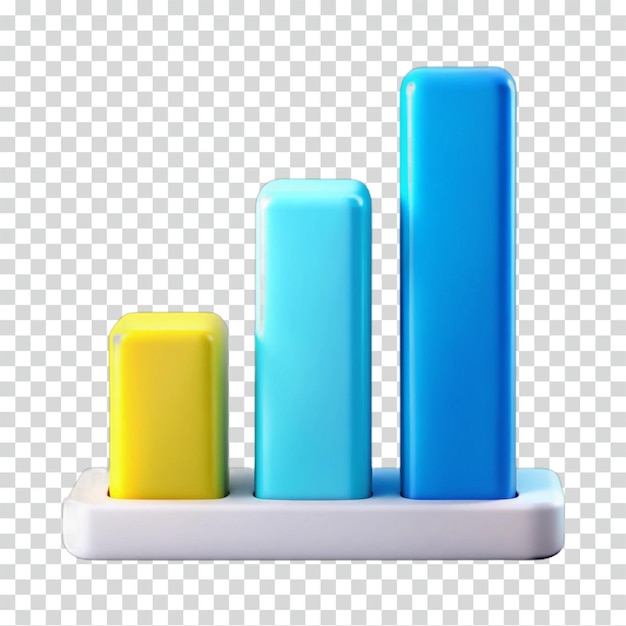 Progreso de crecimiento del gráfico de barras 3D ascendente y visualización de datos