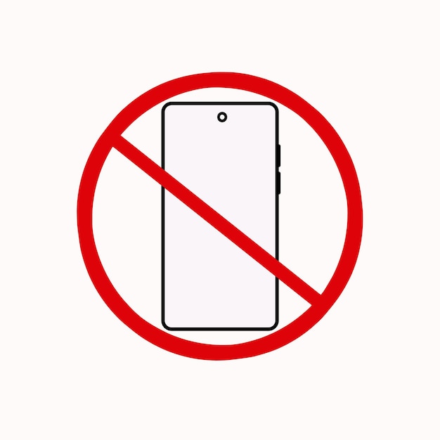 PSD prohibición de apagar el teléfono icono de teléfono celular prohibido icono de teléfono inteligente prohibido