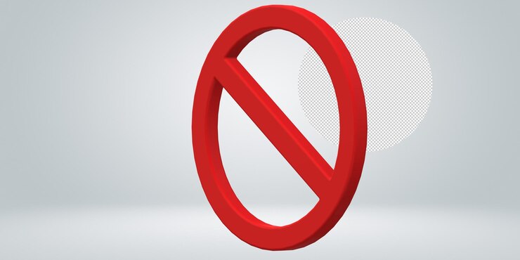 PSD prohibited no sign isolated on a transparent background