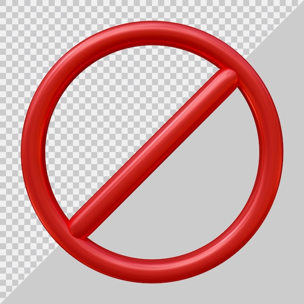 PSD proibido sinal proibido com estilo moderno 3d