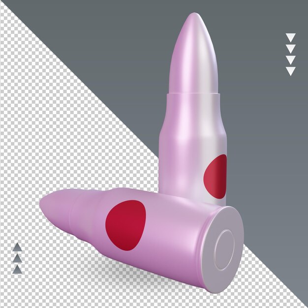 Proiettile 3d Bandiera del Giappone che rende vista a sinistra