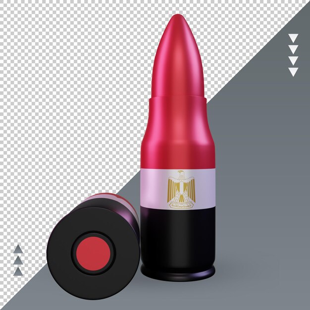 proiettile 3d Egitto bandiera rendering vista frontale