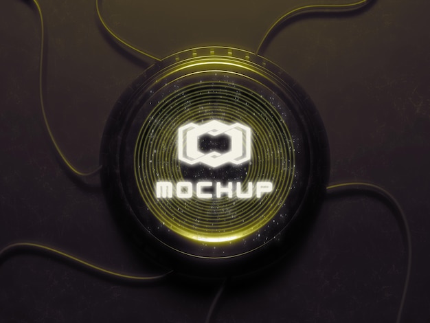 Proiettore di effetti mock-up con logo futuristico