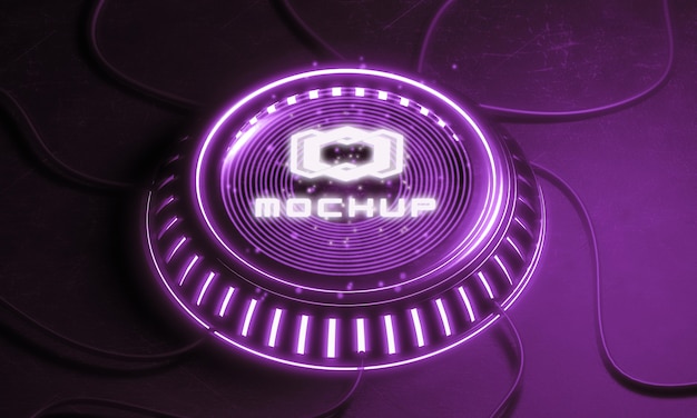 Proiettore di effetti mock-up con logo futuristico