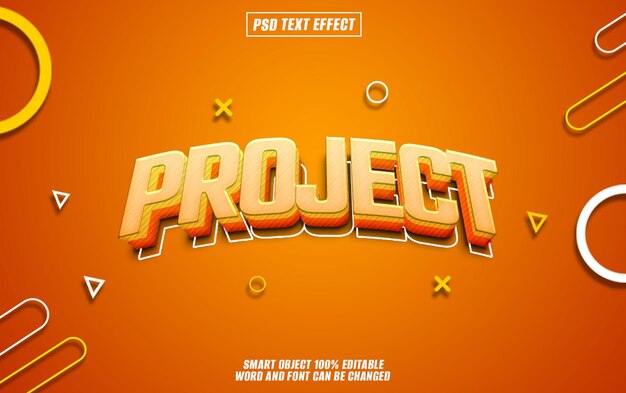 project text effect font editable typography 3d text
