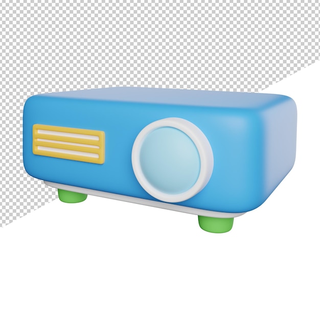 Projektorgerät Seitenansicht 3D-Rendering-Symboldarstellung auf transparentem Hintergrund