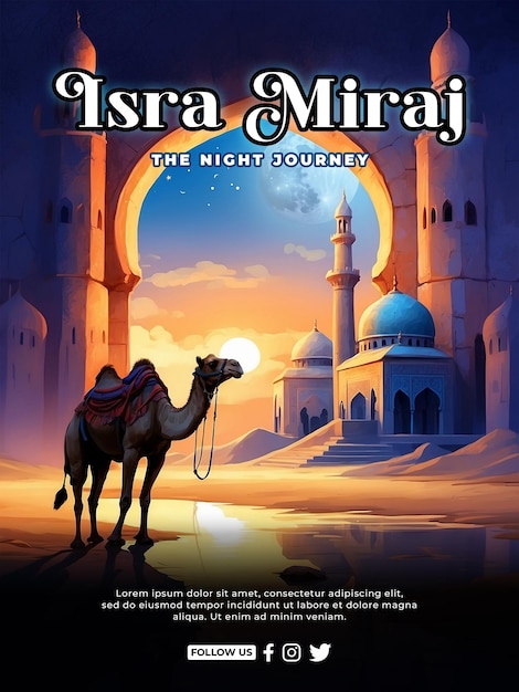 PSD projet de modèle d'affiche de psd isra miraj