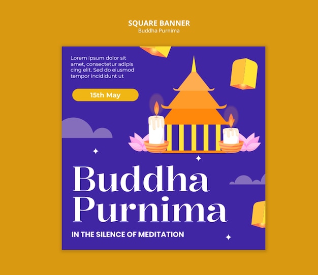 PSD projet de modèle de bouddha purnima