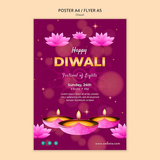 PSD projet de modèle de diwali en gradient