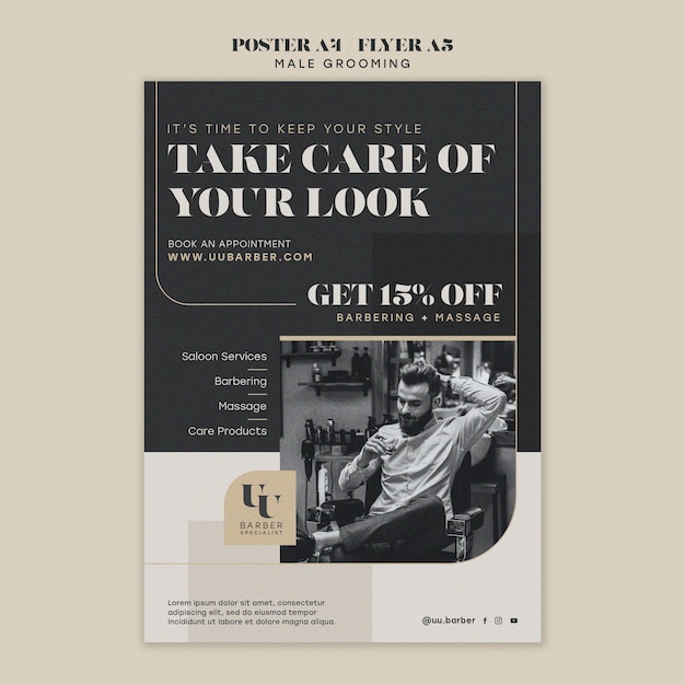 Projet de modèle de toilettage masculin