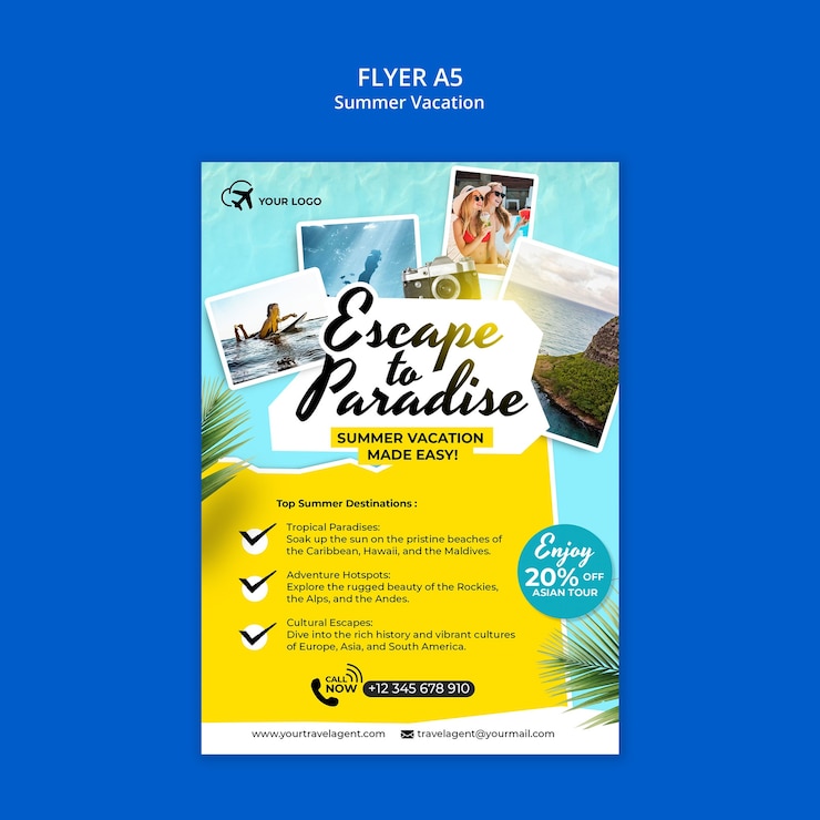 PSD projet de modèle de vacances d'été
