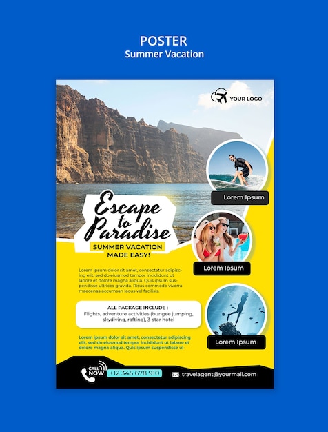 Projet de modèle de vacances d'été