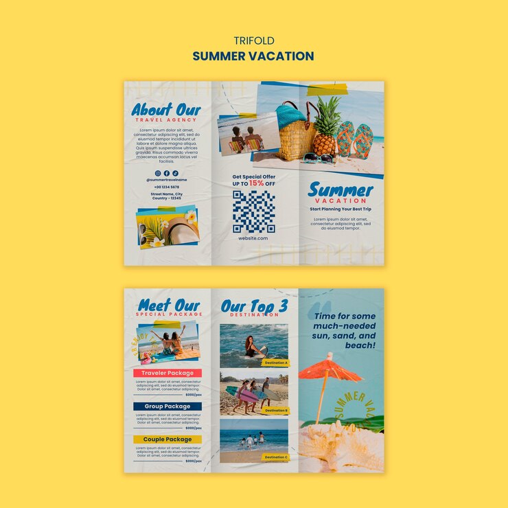 PSD projet de modèle de vacances d'été