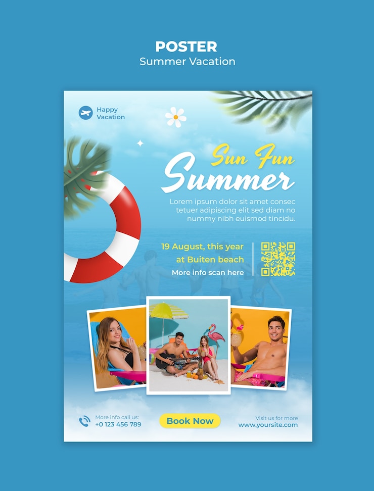 PSD projet de modèle de vacances d'été