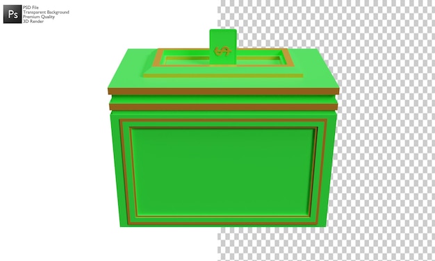 Projeto 3d de ilustração de caixa de caridade