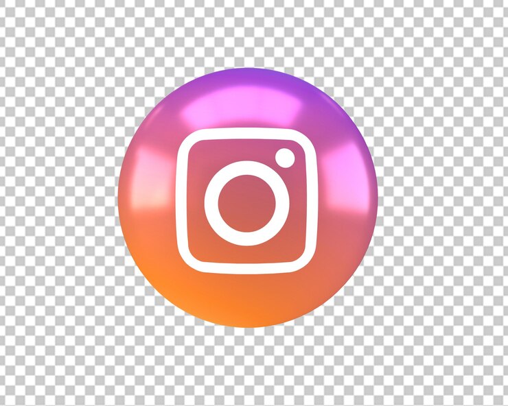 PSD projeto 3d do logotipo de aplicativos do instagram