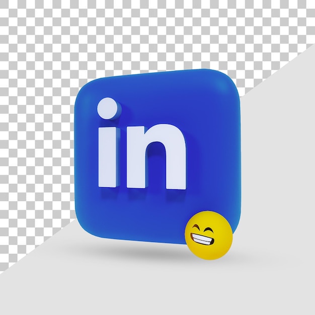 Projeto 3d do logotipo do linkedin