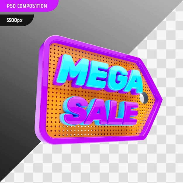 PSD projeto 3d mega sale