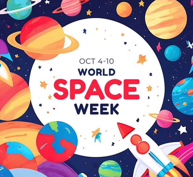 PSD projeto de cartaz da semana mundial do espaço
