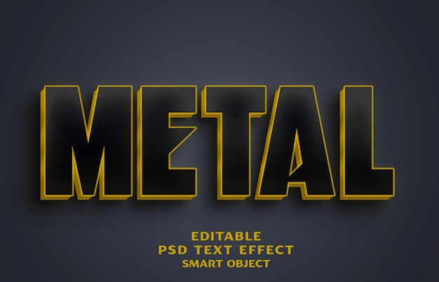 projeto de efeito de texto 3D de metal