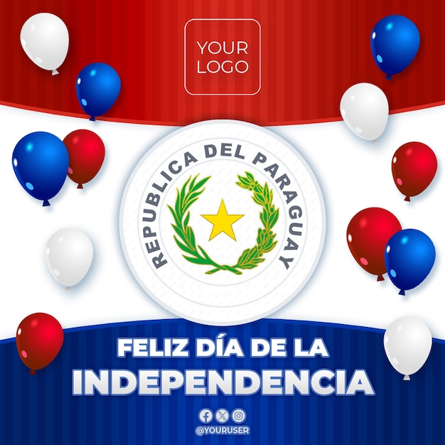 PSD projeto de gradiente do dia da independência do paraguai em espanhol