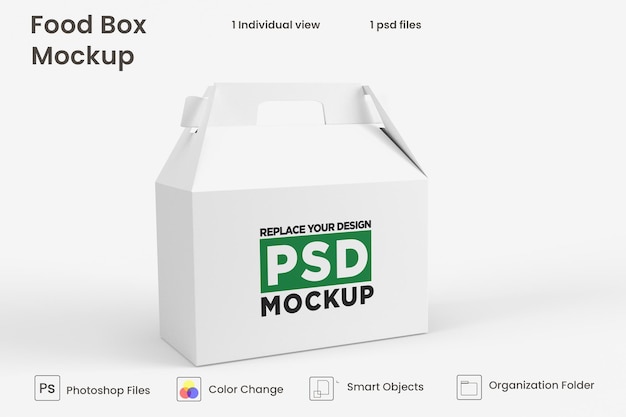 Projeto de maquete de caixa marrom de entrega de comida