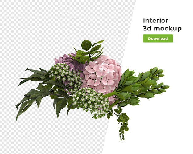 projeto de maquete de decoração de planta em vaso