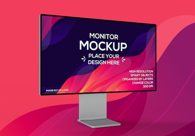 Projeto de maquete de monitor de computador isolado 3d