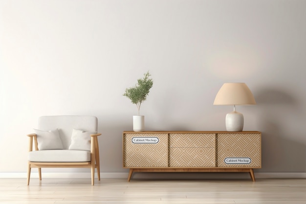 PSD projeto de maquete de móveis de madeira