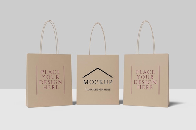 Projeto de maquete de sacola de compras isolado