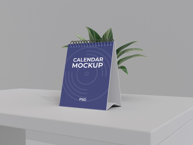 Projeto de maquete psd de calendário de mesa renderizado em 3d