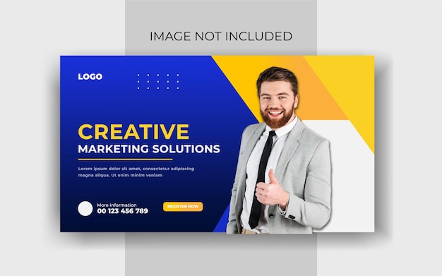 projeto de miniatura de negócios do YouTube e promoção de capa modelo de banner web de forma geométrica