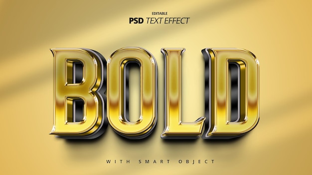 Projeto de modelo de efeito de texto de estilo brilhante de luxo dourado em 3d