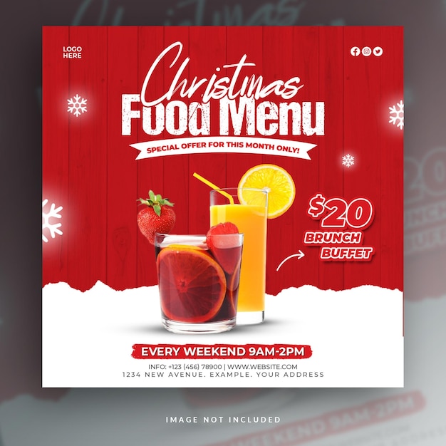 Projeto de postagem nas redes sociais do restaurante Merry Christmas