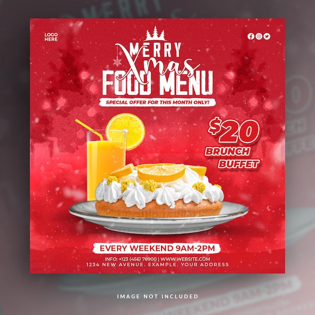 Projeto de postagem nas redes sociais do restaurante Merry Christmas