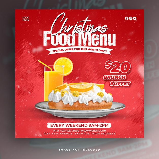 Projeto de postagem nas redes sociais do restaurante Merry Christmas