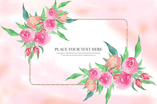 Projeto elegante do fundo da flor floral em aquarela PSD