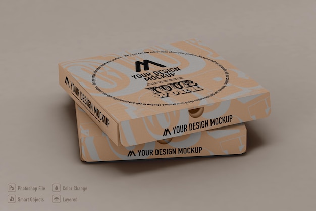 Projeto isolado de maquete de caixas de pizza