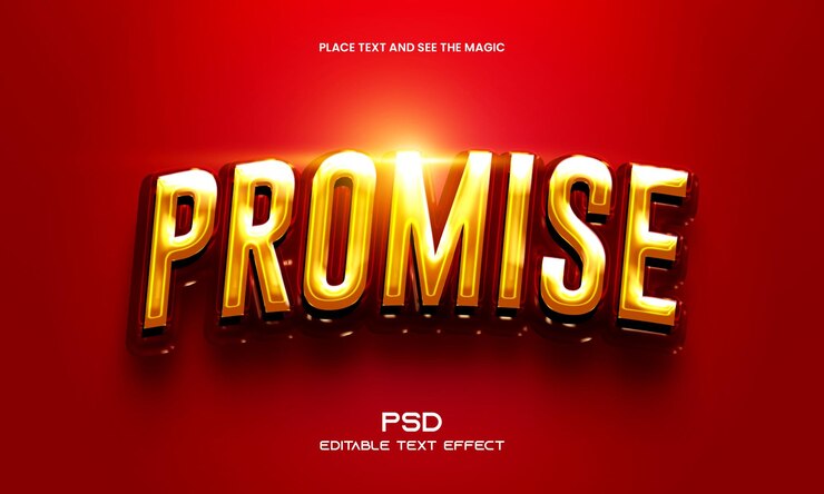 Prometti effetto testo modificabile 3d