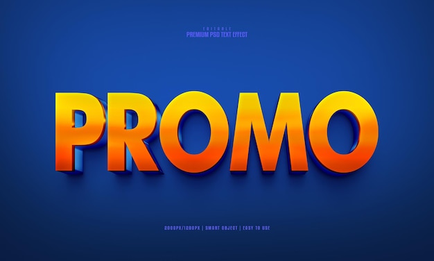 Promo 3d efecto de texto psd premium editable