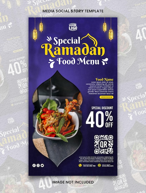 Promo Food Special Ramadan Media Storia sociale Modello di post