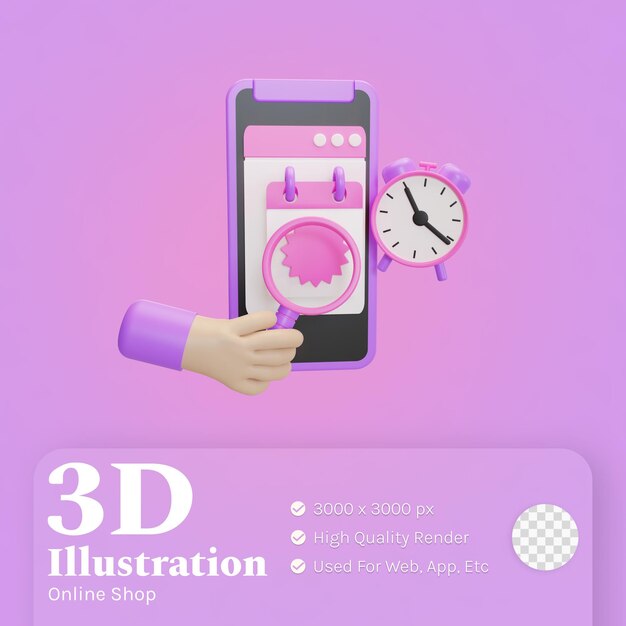 Promo ilustração de loja online 3d