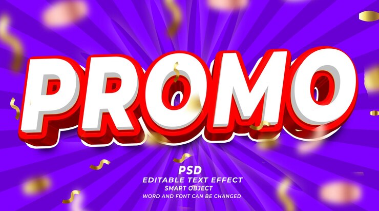 PSD promo psd plantilla de photoshop de efecto de texto editable 3d