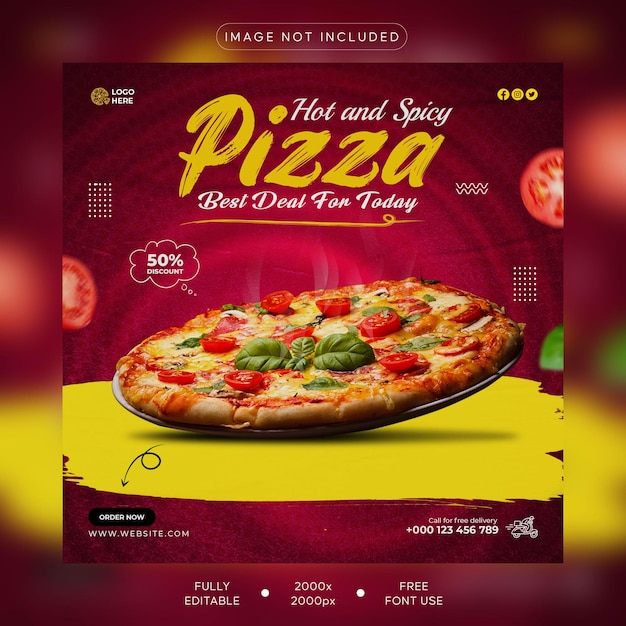 Promoção de alimentos nas mídias sociais e modelo de design de postagens no Instagram