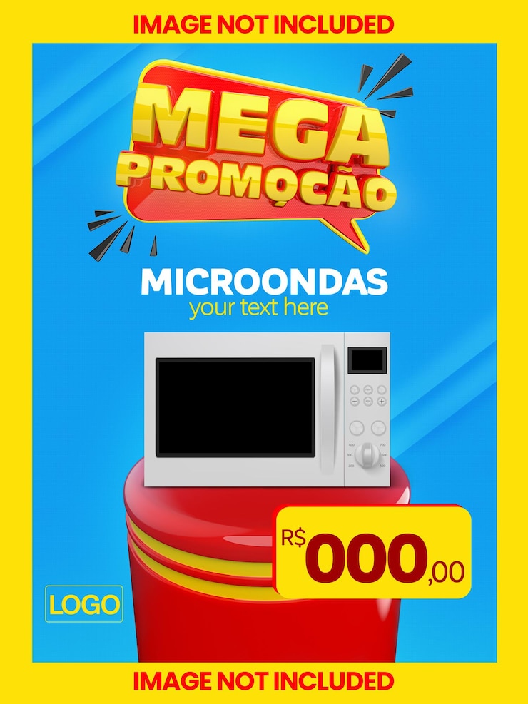 PSD promoção de banner mega com pódio para vendas de produtos com selo 3d