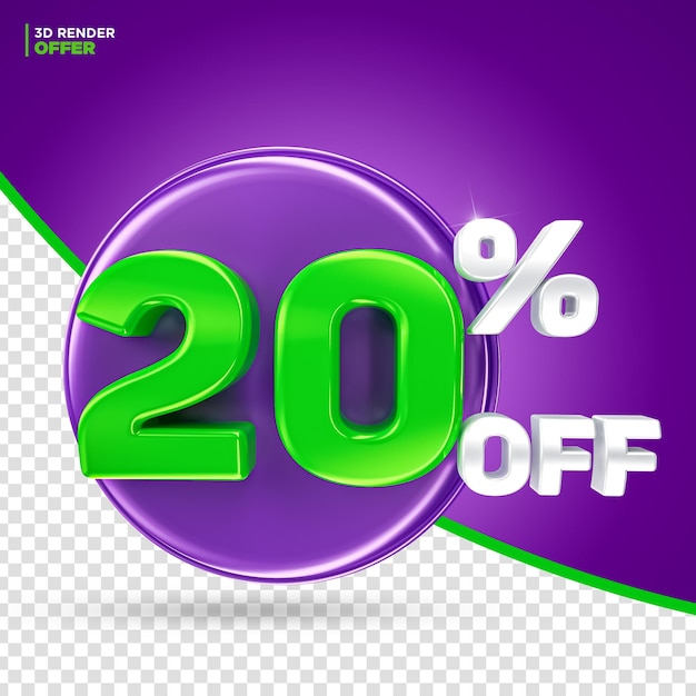 Promoção de halloween oferece 20% de desconto na renderização em 3d do rótulo para composição