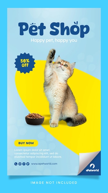 Promoção de lojas de animais de estimação mídia social modelo de história do Instagram