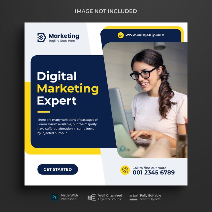 Promoção de marketing de negócios corporativos e digitais pós-design do Instagram ou banner de mídia social