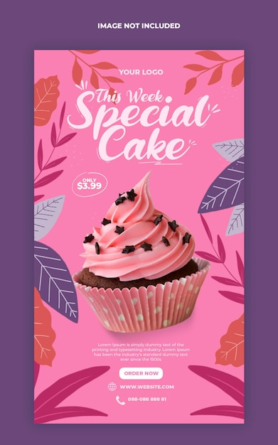 Promoção de menu de comida especial mídia social modelo de banner de história do instagram